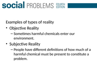 Objective Realities Examples Introduction to Social Problems - Analysis | PPTX