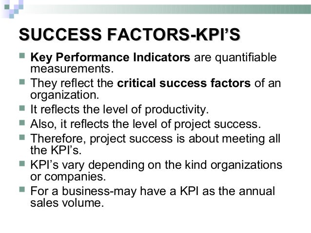 055 KPI'S Success Factor