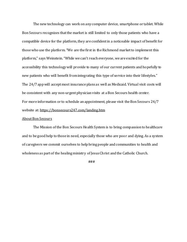 bon secours portfolio bon secours doctors note
