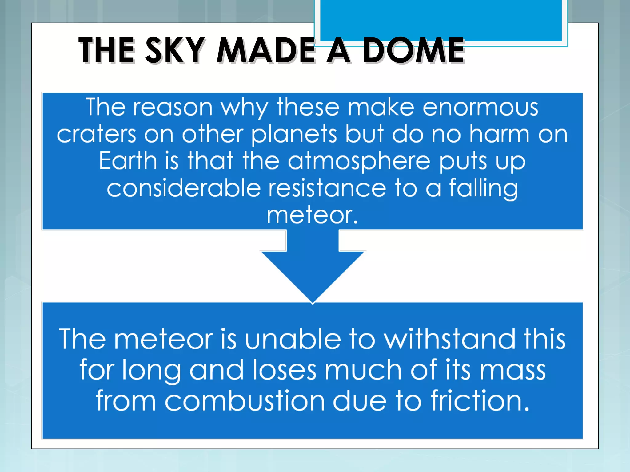 THE SKY MADE A DOMETHE SKY MADE A DOME
 