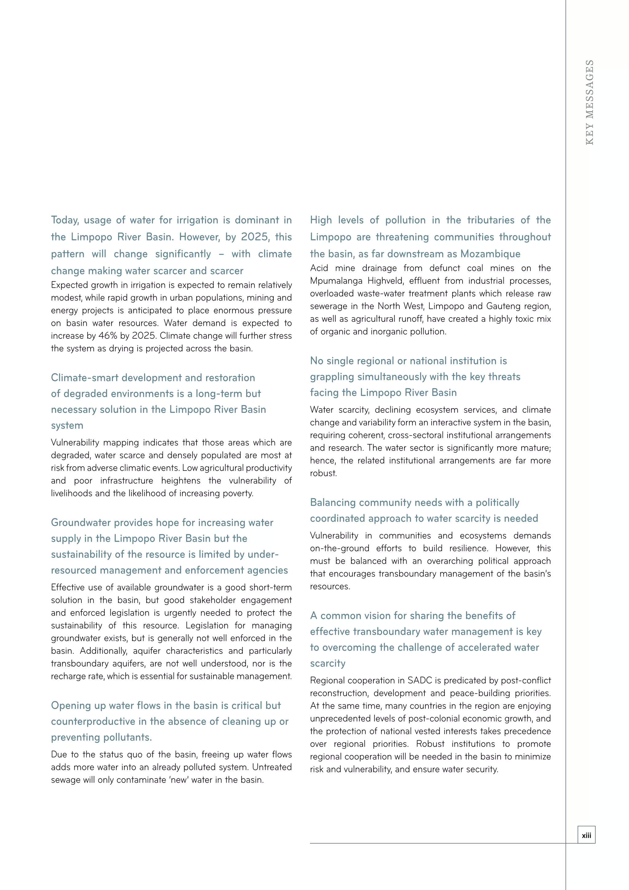 Risk, Vulnerability and Resilience in the Limpopo River Basin - A ...