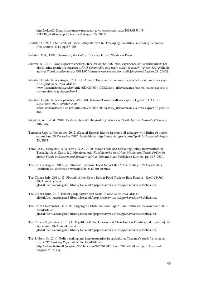 Dissertation on food security journal