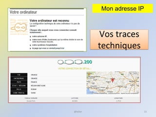 Vos traces
techniques
15@telier
Mon adresse IP
 
