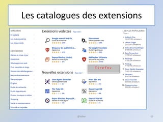 Les catalogues des extensions
@telier 63
 