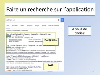 Faire un recherche sur l’application
@telier 72
A vous de
choisir
 