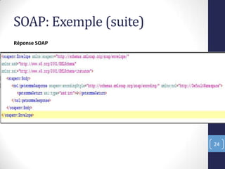 SOAP: Exemple (suite)
24
Réponse SOAP
 