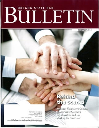 OSB Bar Bulletin Article on Lawyer-Volunteers [December 2013]