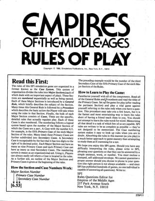 Empires of the Middle Ages SPI Rules