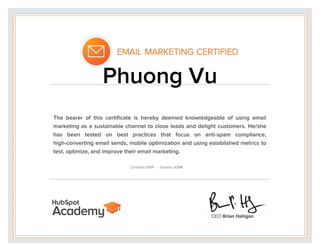 Email Marketing Certification - Hubspot