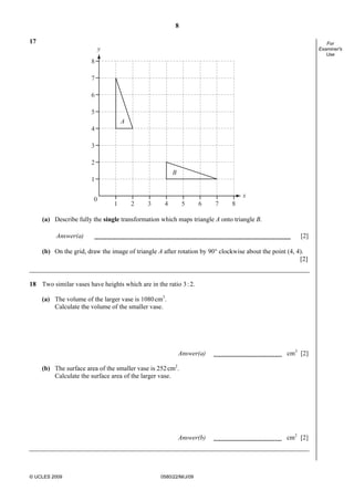0580 s09 qp_2 | PDF