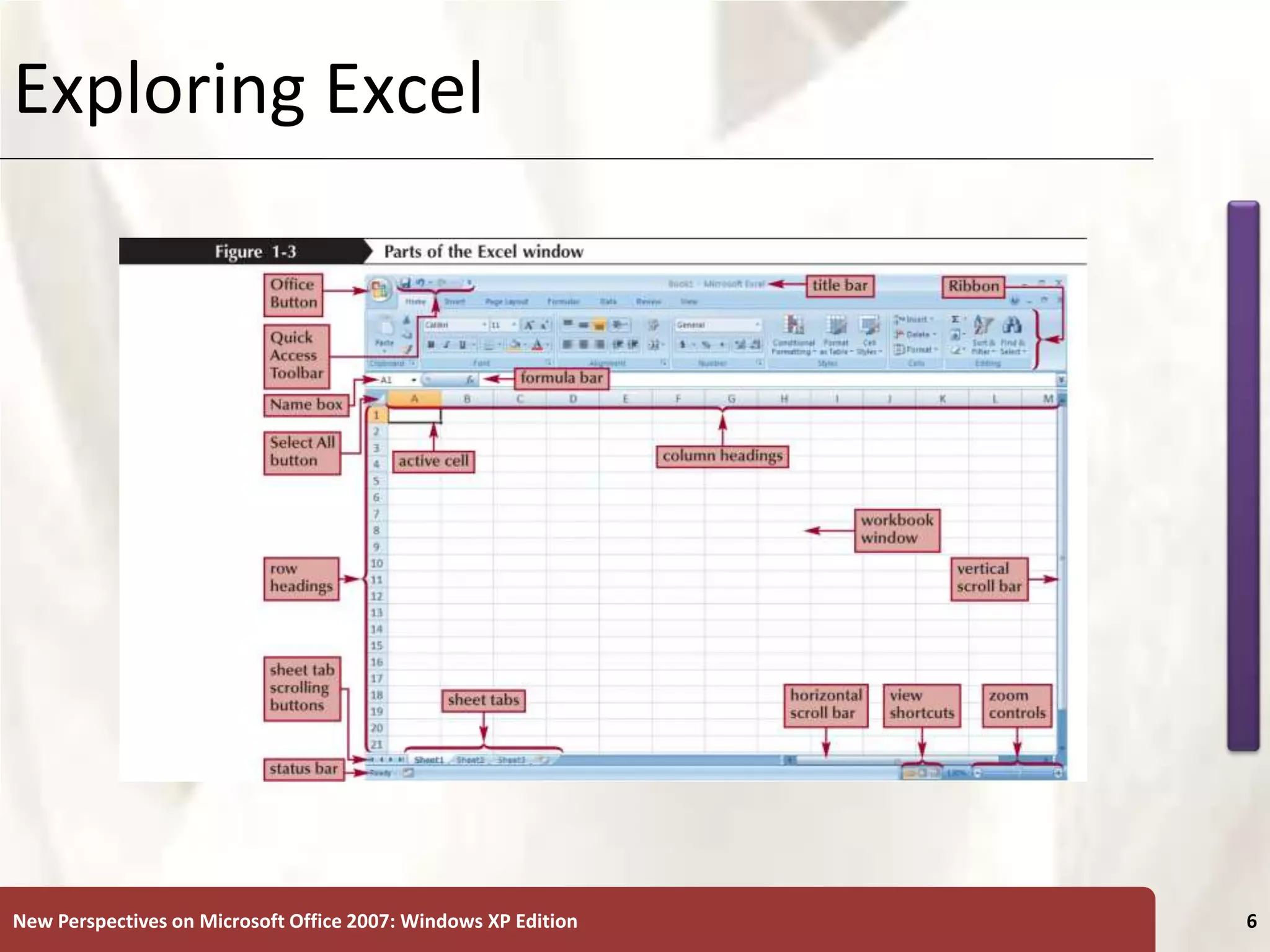 XP
New Perspectives on Microsoft Office 2007: Windows XP Edition 6
Exploring Excel
 