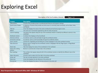 XP
New Perspectives on Microsoft Office 2007: Windows XP Edition 7
Exploring Excel
 
