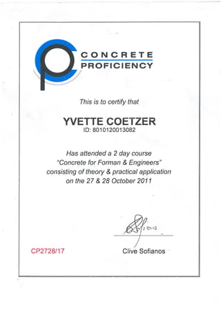 Concrete Proficiency Course