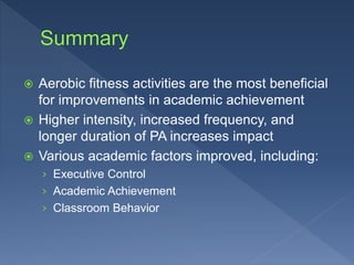 The Relationship Between Physical Activity and Academic Achievement | PPTX