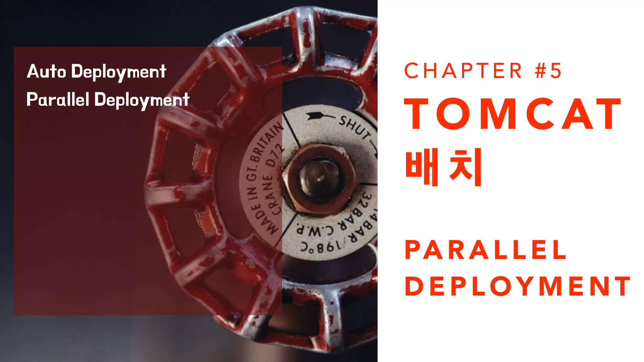 Auto Deployment 
Parallel Deployment 
CHAPTER #5 
TOMCAT 
배 치 
! 
PARAL LEL 
DEPLOYMENT 
 