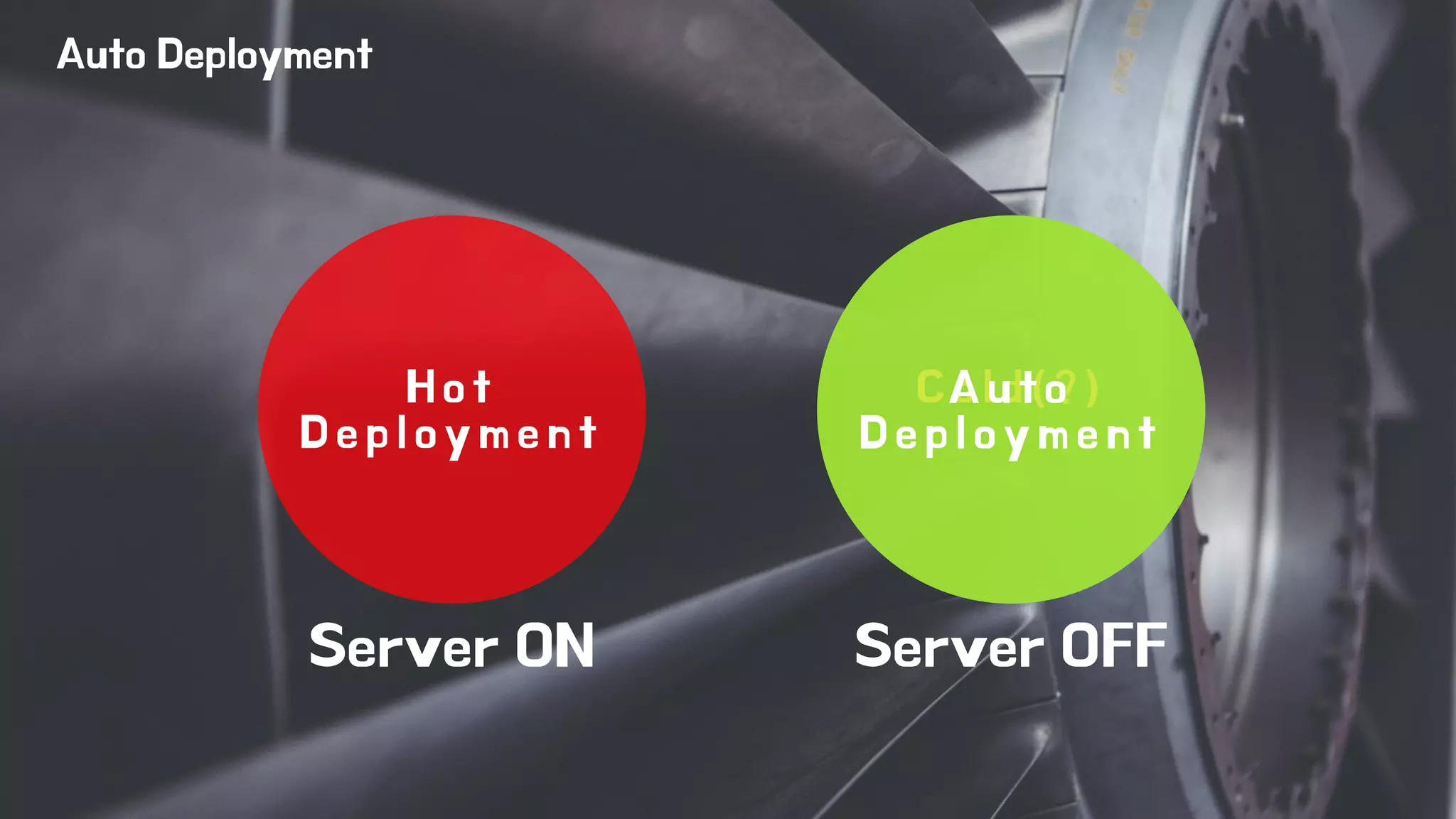 C o l d ( ? ) 
D e p l o y m e n t 
H o t 
D e p l o y m e n t 
A u t o 
Auto Deployment 
Server ON Server OFF 
 