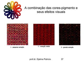 A combinação das cores-pigmento e
       seus efeitos visuais




   prof.dr. Djalma Patricio   37
 