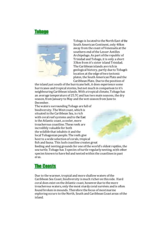 Tobago's Turtles Book | DOCX | Reptiles | Pets