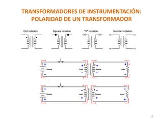 TRANSFORMADORES DE INSTRUMENTACIÓN:
POLARIDAD DE UN TRANSFORMADOR
52
 