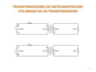 TRANSFORMADORES DE INSTRUMENTACIÓN:
POLARIDAD DE UN TRANSFORMADOR
53
 