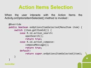 Android App Development - 05 Action bar | ODP