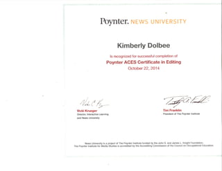 Poynter certificate