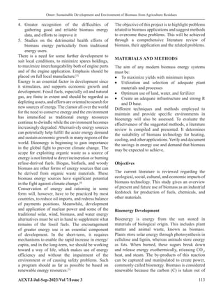 Sustainable Development and Environment of Biomass from Agriculture ...