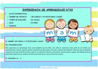 MI FAMILIA Y YO... para aprender todos los niños de 4 años | DOCX