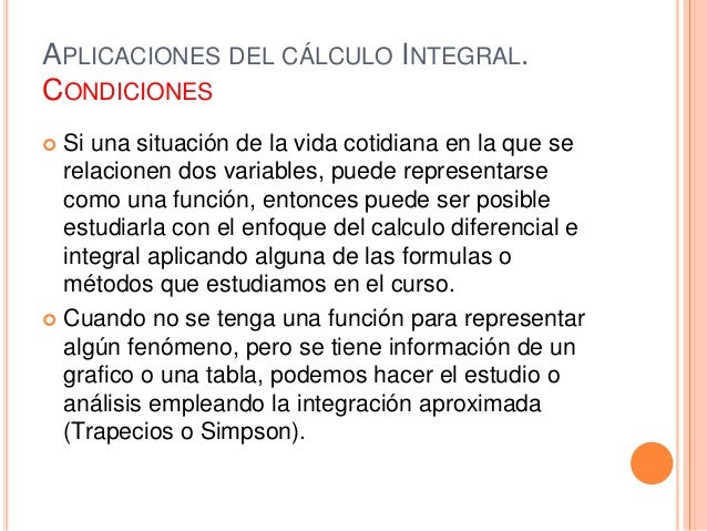 Aplicaciones del calculo integral