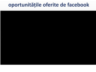 oportunitățile oferite de facebook
 