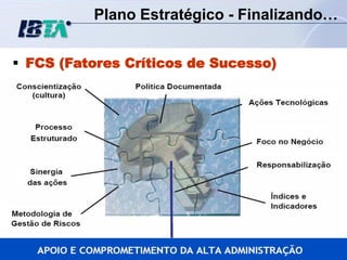 Plano Estratégico - Finalizando…


 FCS (Fatores Críticos de Sucesso)




                    46                CON – A5
 