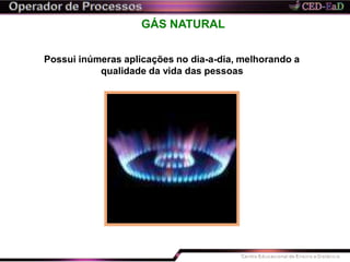 GÁS NATURAL
Possui inúmeras aplicações no dia-a-dia, melhorando a
qualidade da vida das pessoas
 