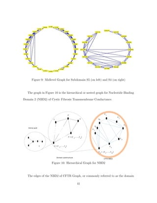 Figure 9: Midlevel Graph for Subdomain S5 (on left) and S4 (on right)
The graph in Figure 10 is the hierarchical or nested graph for Nucleotide Binding
Domain 2 (NBD2) of Cystic Fibrosis Transmembrane Conductance.
Figure 10: Hierarchical Graph for NBD2
The edges of the NBD2 of CFTR Graph, or commonly referred to as the domain
41
 