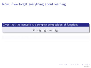 Images/cinvestav
Now, if we forget everything about learning
Given that the network is a complex composition of functions
E = f1 ◦ f2 ◦ · · · ◦ fK
Now, each node has a left and right side
11 / 158
 