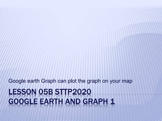 LESSON 05B STTP2020
GOOGLE EARTH AND GRAPH 1
Google earth Graph can plot the graph on your map
 