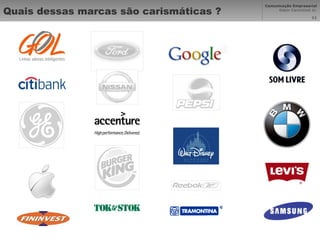 Quais dessas marcas são carismáticas ? 