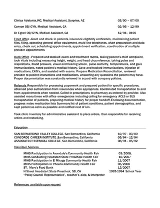 resume2015 | DOCX | Healthcare Industry | Industries