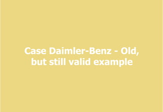 ArgonPro
consulting
training
1
Case Daimler-Benz - Old,
but still valid example
 