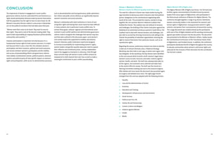 Conclusion Annex 1: Women’s Charters 
The importance of women’s engagement in post-conflict 
governance reforms must be understood first and foremost as a 
rights-based participation demand made by women themselves. 
Half the population has the right to have its voice heard. As UN 
Women’s Executive Director stated in a discussion in November 
2011 on the political transitions that had taken place that year: 
“Women want their voices to be heard. They want to exercise 
their rights. They want a seat at the decision-making table. They 
want to take responsibility for shaping the future of their families, 
communities and countries.” 27 
However participation is important not only because it is a 
fundamental human right for both women and men; it is impor-tant 
because there is also a clear link, first, between women’s 
participation and their economic, political and social outcomes, 
and second, between women’s participation and the stability 
and success of peacebuilding efforts and governance reforms 
more widely. Constitutional revision, political systems, electoral 
systems and political party all have specific impacts on women’s 
rights and participation, while access to administrative processes, 
such as decentralization and local governance, public administra-tion 
reform and public service delivery can significantly improve 
women’s economic and social outcomes. 
Women’s relationship with state institutions in terms of exer-cising 
their rights and having their voices heard has been difficult 
in many contexts, but in particular in post-conflict ones. To 
achieve these goals, national, regional and international actors 
involved in post-conflict political and administrative governance 
reforms need to recognize the challenges that women may face 
and that were outlined in this discussion paper. Local women’s 
civil society needs to be supported to mobilize and advance 
women’s interests; public institutions need to be designed 
to increase accountability for implementing women’s rights; 
women leaders and gender equality advocates need to expand 
their influence and constituency base; and key stakeholders 
need to be engaged as champions in advocacy. Only through 
these concrete steps will women in post-conflict contexts be 
empowered to both improve their own lives as well as make a 
meaningful contribution to post-conflict peacebuilding. 
Women’s Charter for Effective Equality, South Africa, 1994 
The need for a Women’s Charter was made evident during the 
1992 transition to democracy when it became clear that political 
parties’ delegations to the constitutional negotiating table 
would all be male. This provided the impetus needed to bring 
together the non-partisan Women’s National Coalition that 
drafted the Charter. The coalition was not without its tensions 
and challenges; the drafting of the Charter took place against the 
backdrop of an extremely tumultuous period in South Africa. The 
Coalition had to deal with internal tensions and challenges, but 
was able to succeed by stressing inclusiveness and adding to the 
Charter the possibility of individual organizations retaining the 
right to reserve themselves from particular clauses, such as on 
reproductive rights. 
Regarding the process, preliminary research was done to identify 
a wide set of relevant thematic areas. A National Strategy 
Workshop was then held in June 1993, to which each region sent 
two delegates. At the workshop, five key themes were identified 
as the core around which to build a draft: women’s legal status; 
women’s access to land, resources and water; violence against 
women; health; and work. The draft was subsequently taken to 
all the regions, and comments were collected and taken back 
to the central office for review. The draft was fine-tuned at a 
Steering Committee meeting and sent to the General Congress. 
After debate and more inputs the document was presented again 
to Congress and debated once more. The eight page Charter 
emerged from this and was adopted with the following Articles: 
1. Equality 
2. Law and the Administration of Justice 
3. Economy 
4. Education and Training 
5. Development, Infrastructure and Environment 
6. Social Services 
7. Political and Civic Life 
8. Family Life and Partnerships 
9. Custom, Culture and Religion 
10. Violence against Women 
11. Health 
12. Media 
Afghan Women’s Bill of Rights, 2003 
The Afghan Women’s Bill of Rights (see Annex 1 for full text) was 
drafted, signed, and presented to President Karzai by women 
leaders from every region of Afghanistan, who participated in 
the third annual conference of Women for Afghan Women. The 
conference brought together a range of 45 diverse individuals; 
women community leaders in the movement for women’s and 
human rights in Afghanistan, many grassroots women’s rights 
activists, and women from rural provinces all around the country. 
The 2-page document was created entirely by the participants, 
with each of the 16 Rights debated and the wording unanimously 
agreed upon before inclusion into the document. The document 
was presented to the Minister of Women’s Affairs, Habiba Sarabi, 
the Constitutional Commission of the Transitional Islamic State 
of Afghanistan, and President Karzai. In addition, the conference 
participants distributed the Bill of Rights throughout the country 
to educate communities about women’s and human rights and 
advocate for the inclusion of their demands into the constitution. 
The full text is below 
22 23 
 