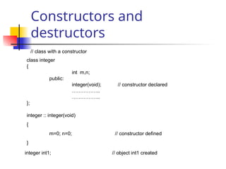 class constructors and destructurs in c++.ppt