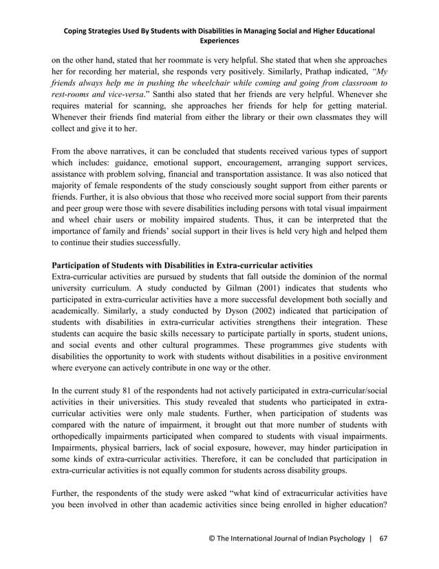 Coping strategies used by students with disabilities in higher ...