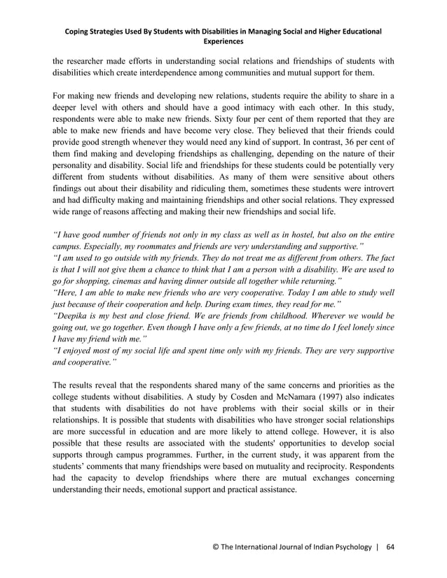 Coping strategies used by students with disabilities in higher ...