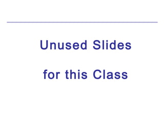 Unused Slides 
for this Class 
 