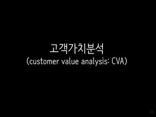 24
고객가치분석
(customer value analysis: CVA)
 
