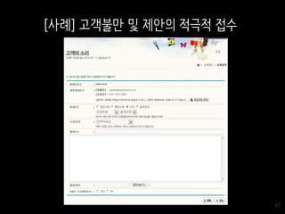 65
[사례] 고객불만 및 제안의 적극적 접수
 