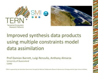 Improved synthesis data products
using multiple constraints model
data assimilation
Prof Damian Barrett, Luigi Renzullo, Anthony Almarza
University of Queensland
CSIRO
 
