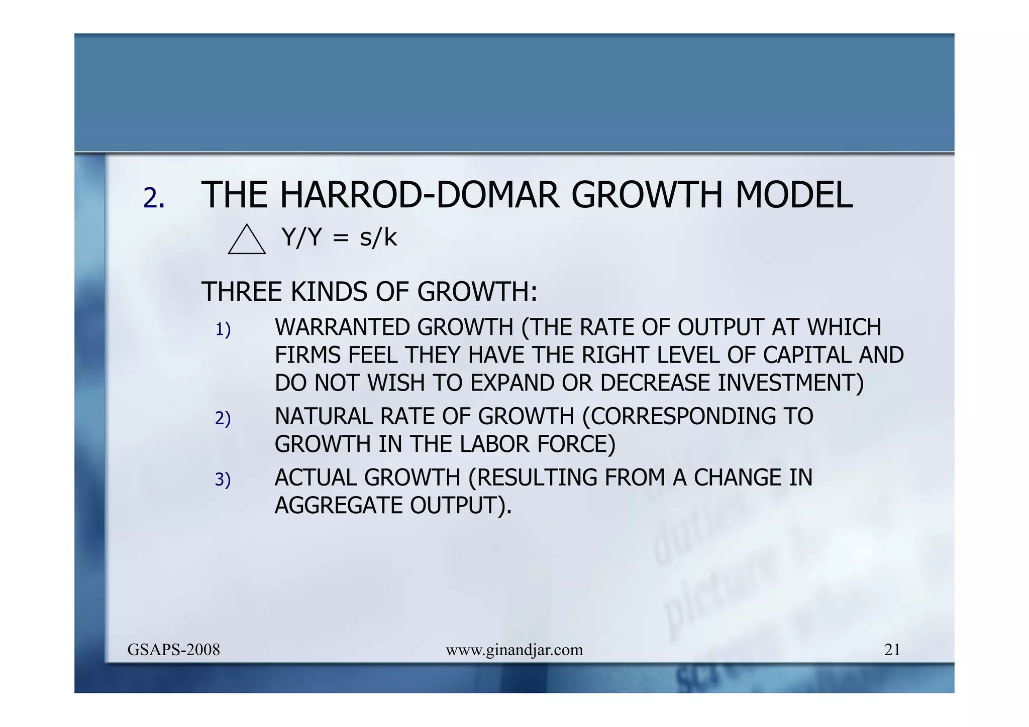 DEVELOPMENT AND ADMINISTRATION (I)