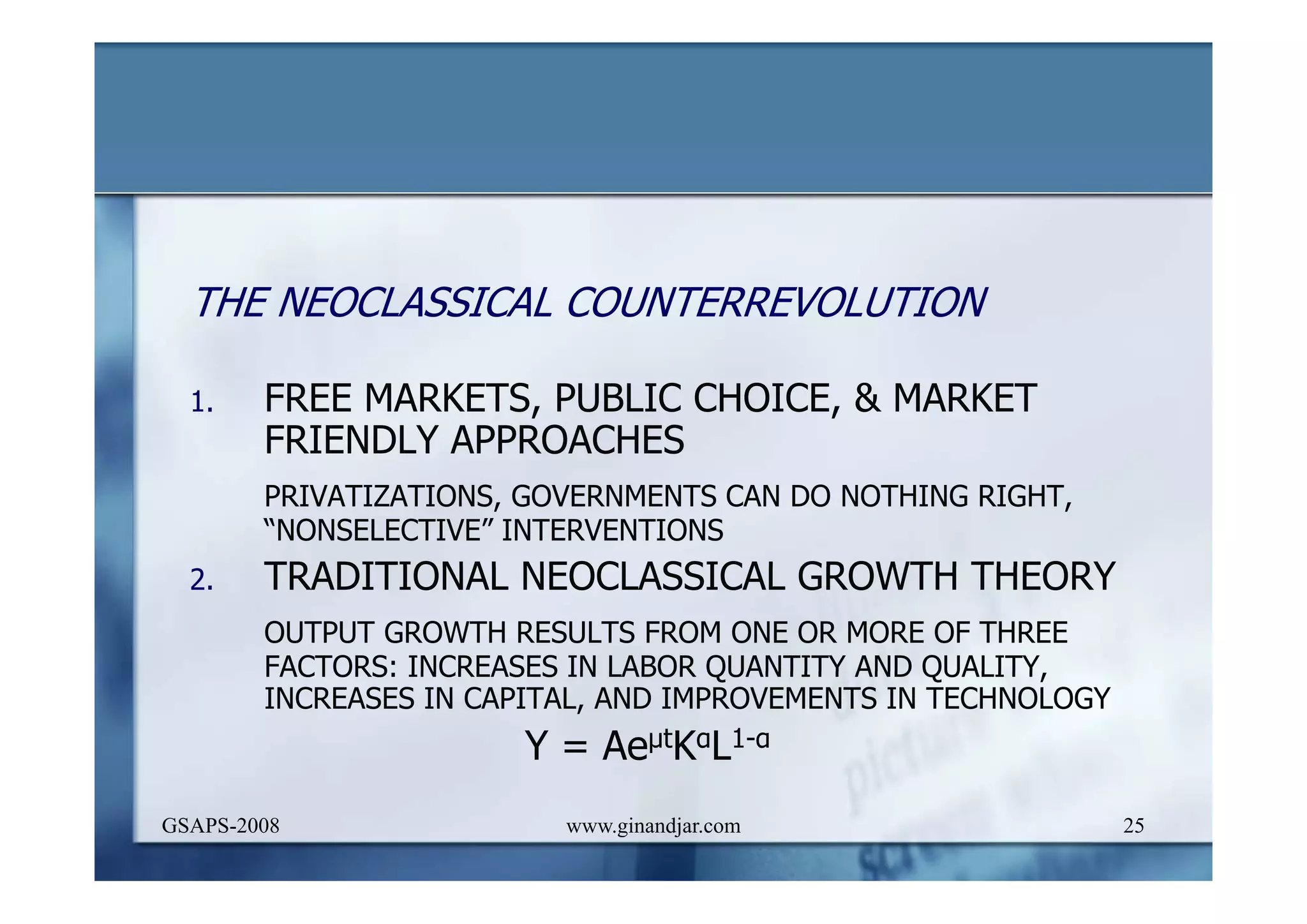 DEVELOPMENT AND ADMINISTRATION (I)