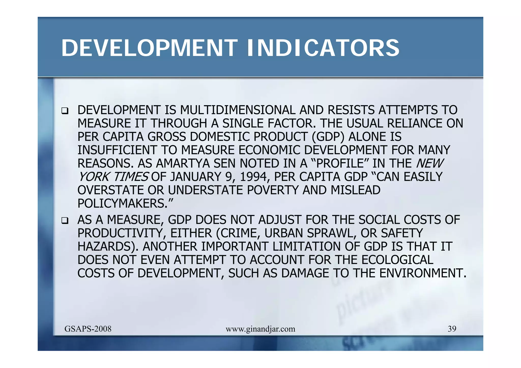 DEVELOPMENT AND ADMINISTRATION (I)