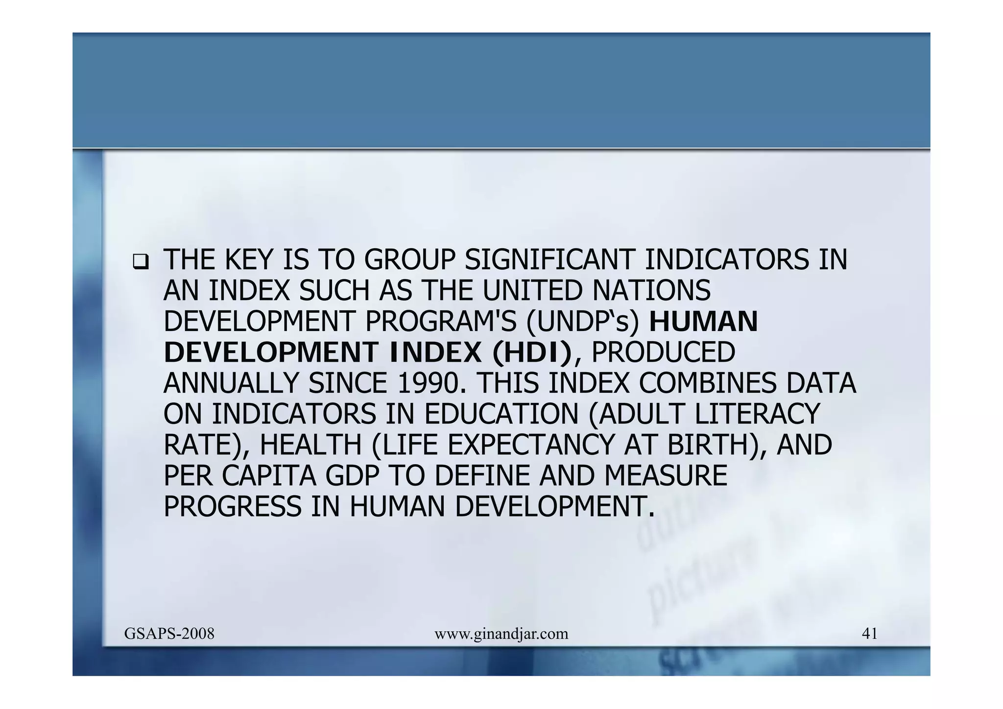 DEVELOPMENT AND ADMINISTRATION (I)